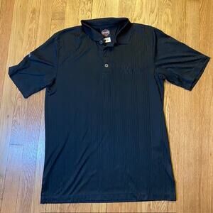 Harley Davidson Womens Medium Black Motorcycle Embroidered Polo Shirt Midland TX